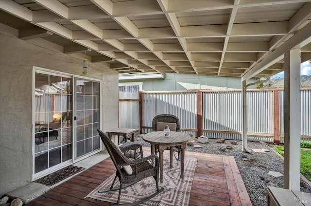 view of patio featuring a wooden deck