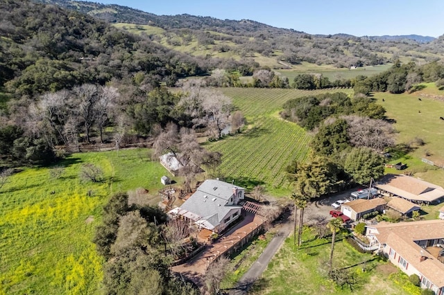 aerial view featuring a rural view