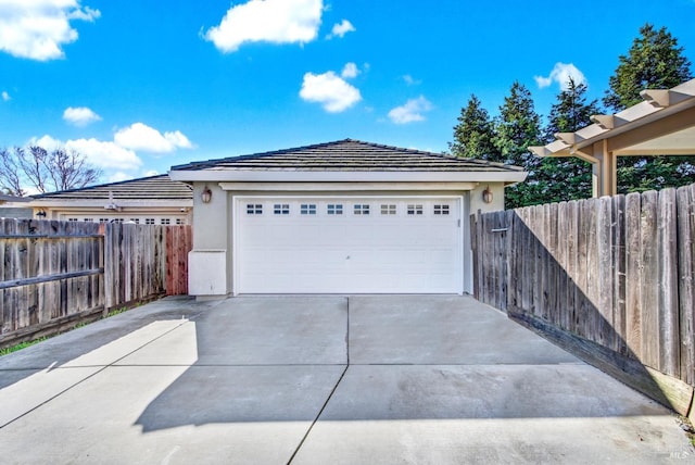 view of garage