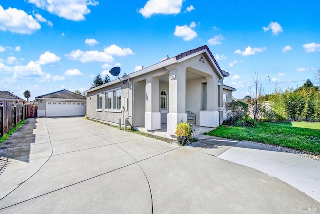 view of front of house with a garage