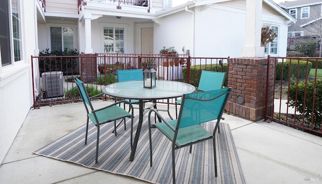 view of patio featuring central AC