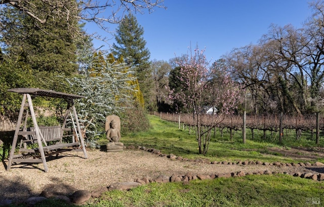 view of yard with fence