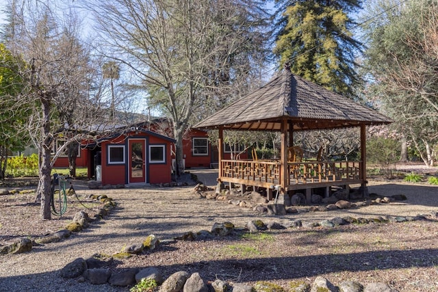 view of yard with a gazebo