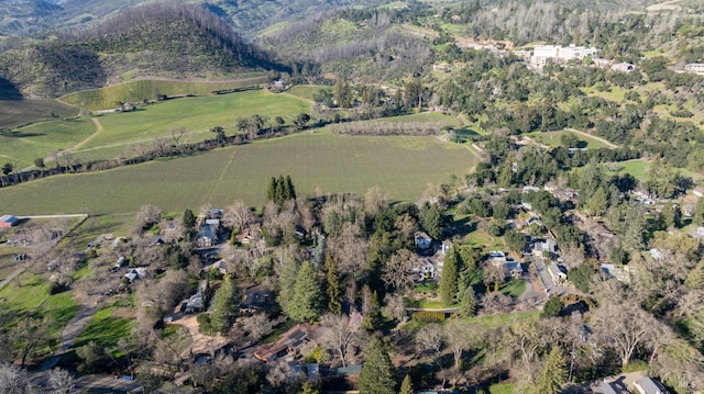 aerial view featuring a rural view