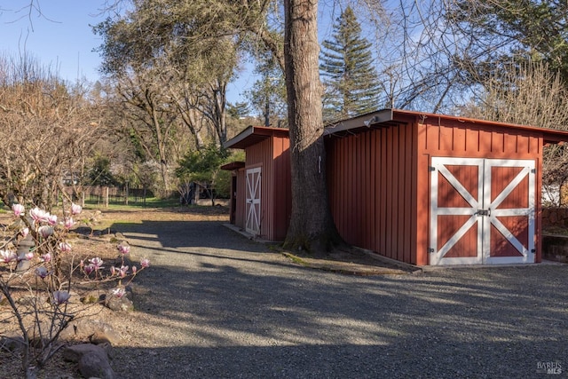 view of shed