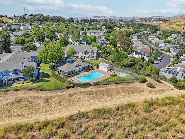 bird's eye view with a residential view