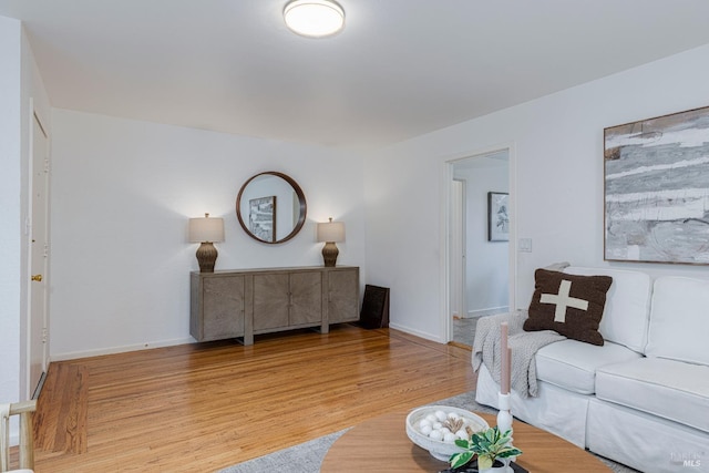 living room featuring light hardwood / wood-style flooring