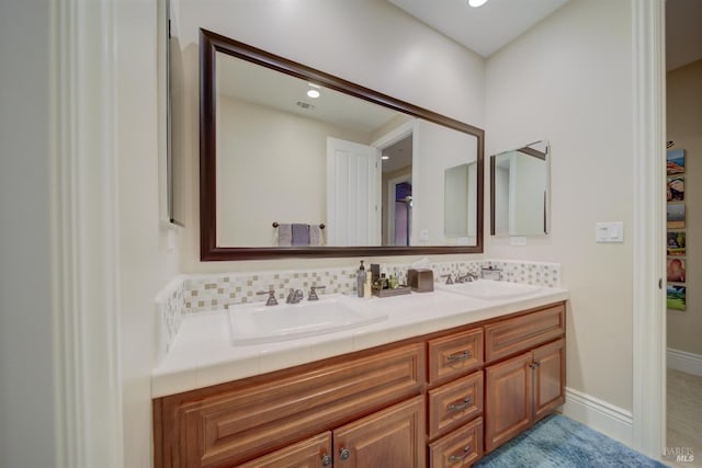 5319 Bayridge Ct, Fairfield, CA 94534 - full bathroom featuring double vanity and backsplash