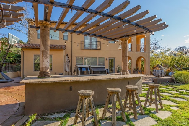 5319 Bayridge Ct, Fairfield, CA 94534 - view of patio / terrace with a balcony and a pergola