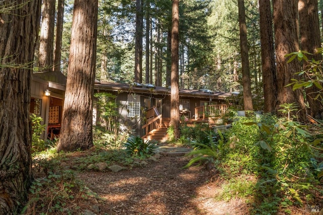 view of front of house featuring a deck