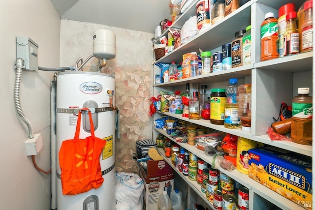 pantry with secured water heater