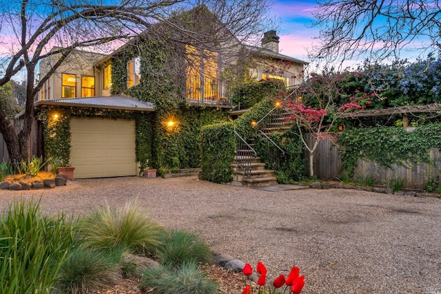 view of front of house featuring a garage