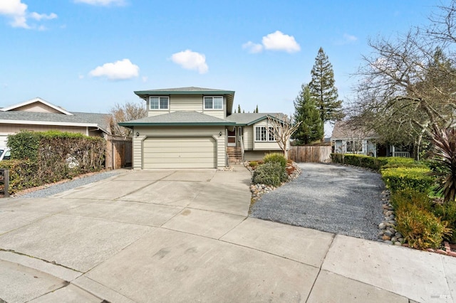 view of property with a garage