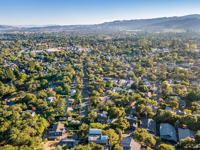 bird's eye view with a residential view and a mountain view