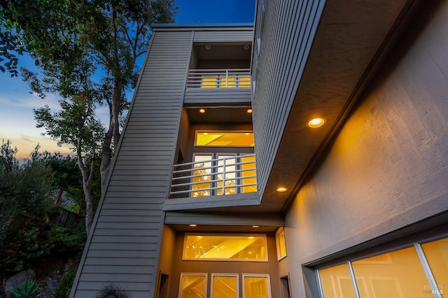 exterior space with a balcony