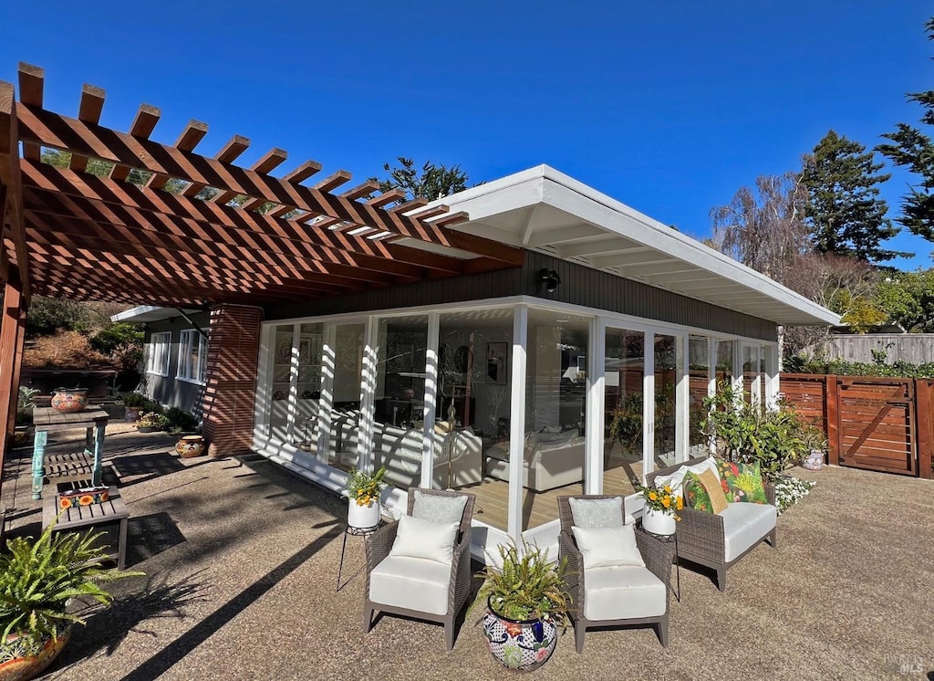 view of patio with a pergola