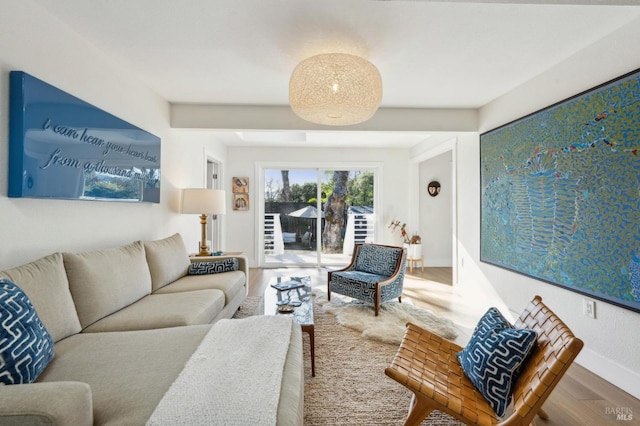 living room featuring hardwood / wood-style flooring