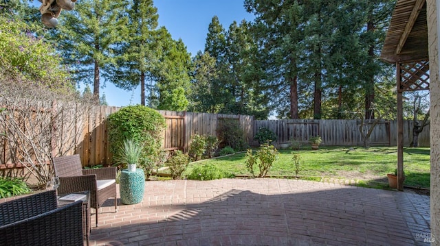 view of patio / terrace with a fenced backyard