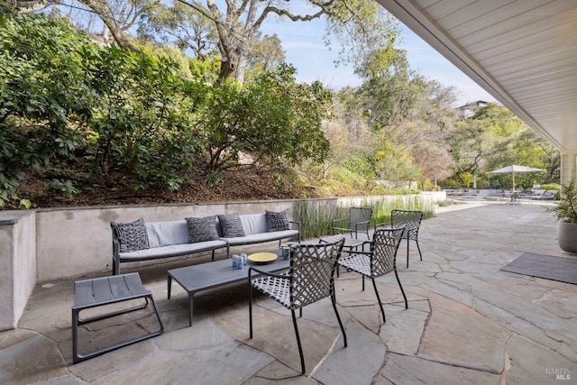 view of patio / terrace with an outdoor hangout area