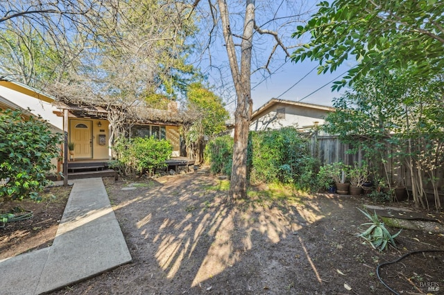 view of yard with fence