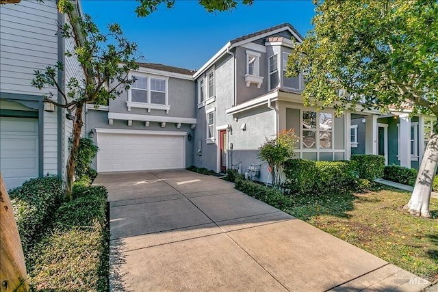 front facade with a garage