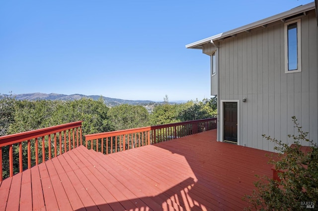 deck featuring a mountain view