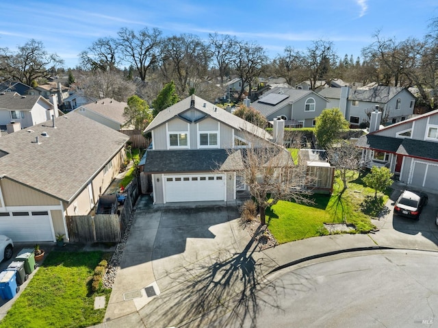 drone / aerial view with a residential view