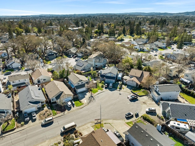 birds eye view of property with a residential view