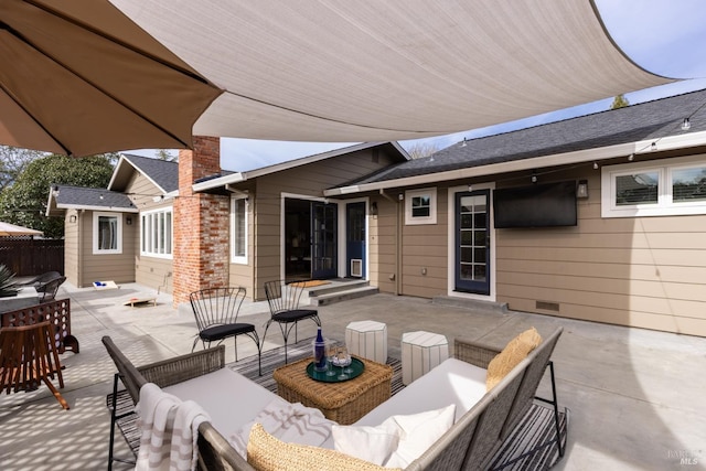 view of patio with an outdoor hangout area