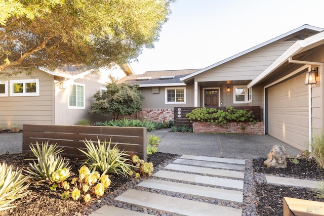 view of front of house with a garage