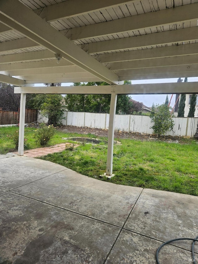 view of patio featuring a fenced backyard