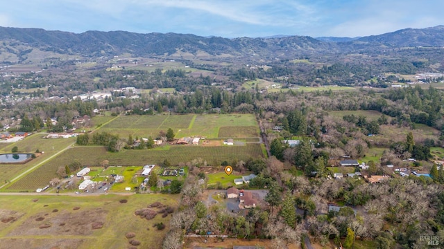 drone / aerial view with a mountain view