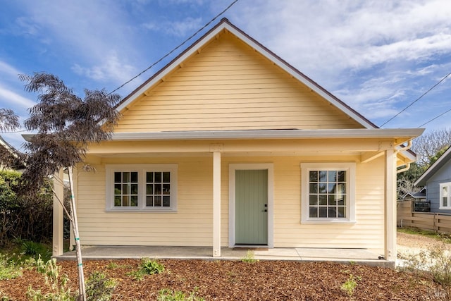 bungalow-style home with covered porch