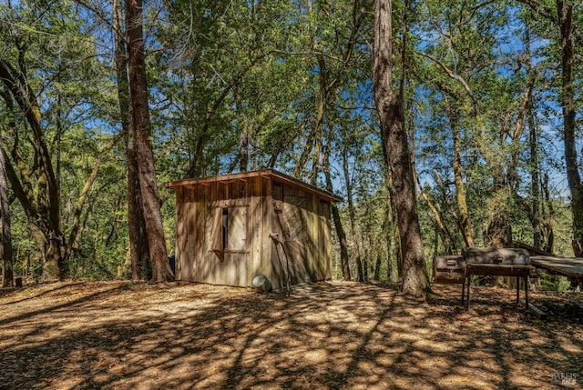 view of shed