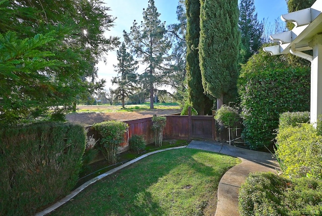 view of yard with fence