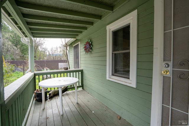 deck featuring fence