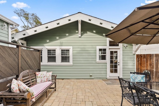 view of patio / terrace with fence