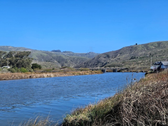 view of water feature with a mountain view