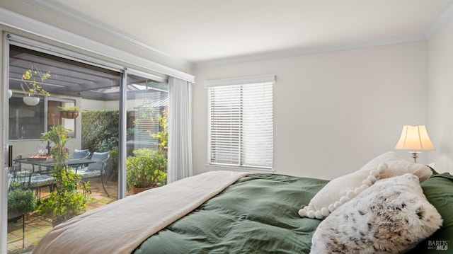 bedroom featuring crown molding