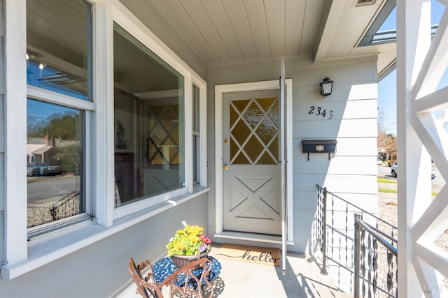 view of doorway to property