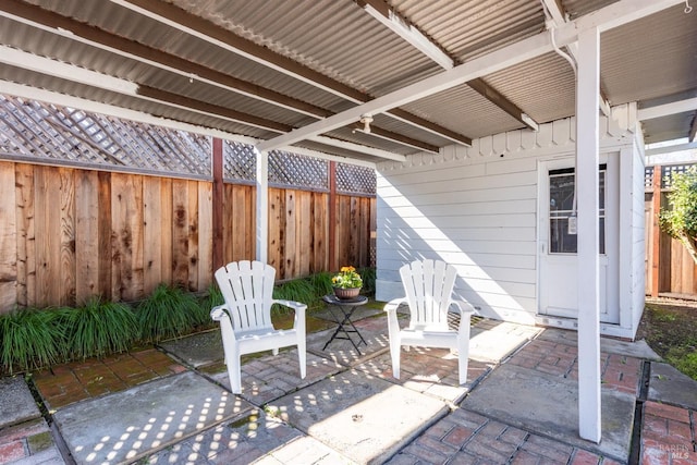 view of patio / terrace with fence