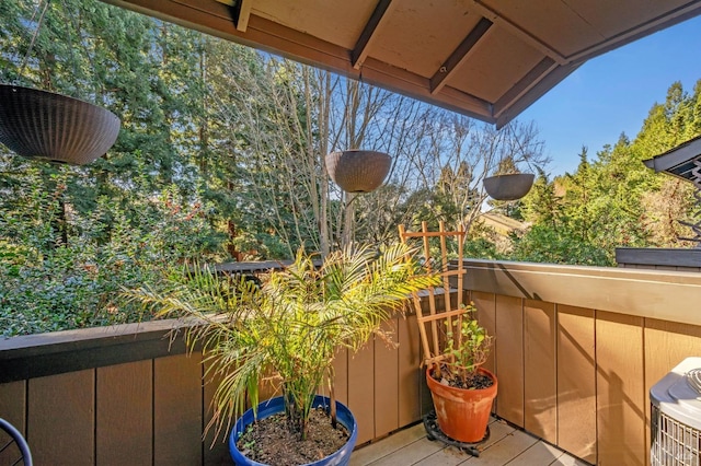 balcony with cooling unit