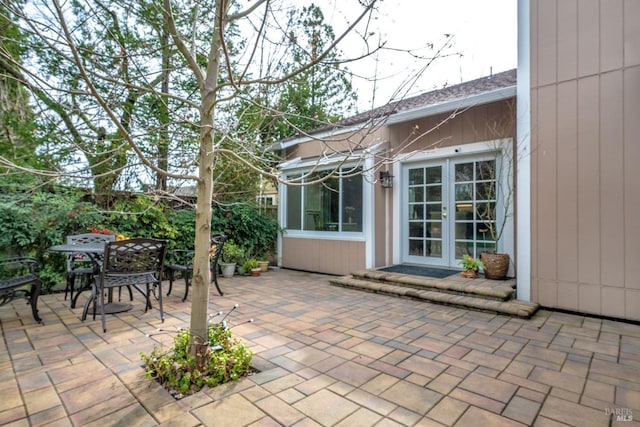 view of patio / terrace featuring french doors and outdoor dining area