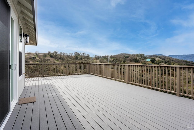 deck with a mountain view