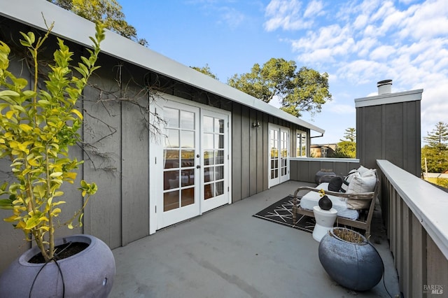 exterior space with french doors