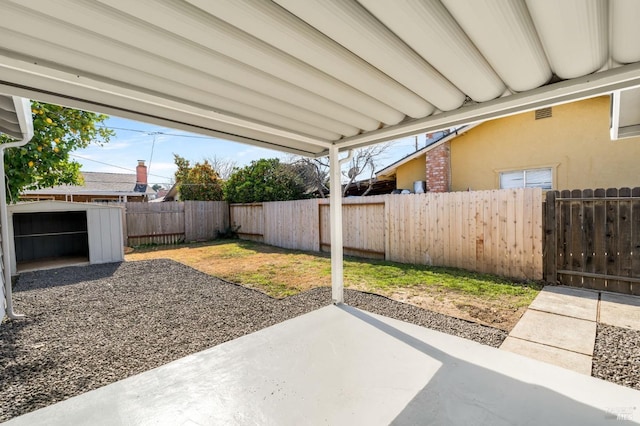 view of patio featuring a fenced backyard