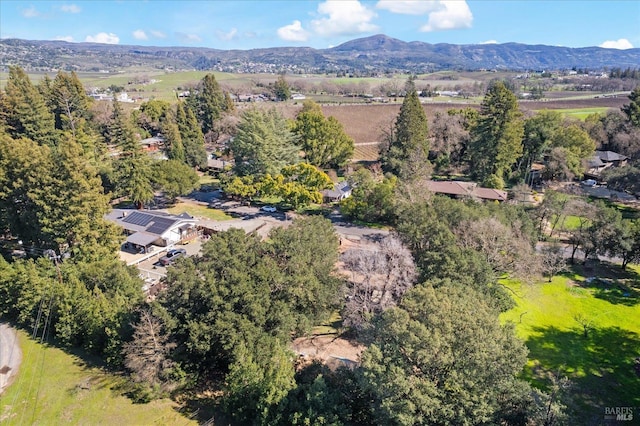 bird's eye view with a mountain view