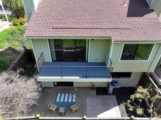 exterior space with central air condition unit
