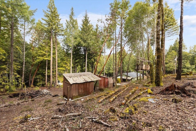 view of shed