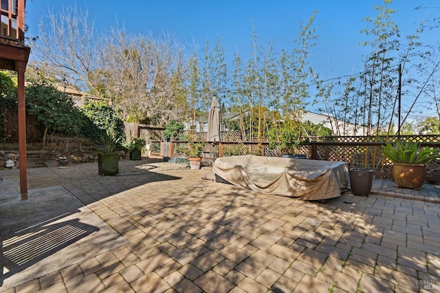 view of patio / terrace featuring a fenced backyard